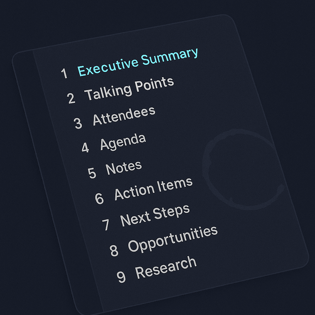 Meeting Prep Packets